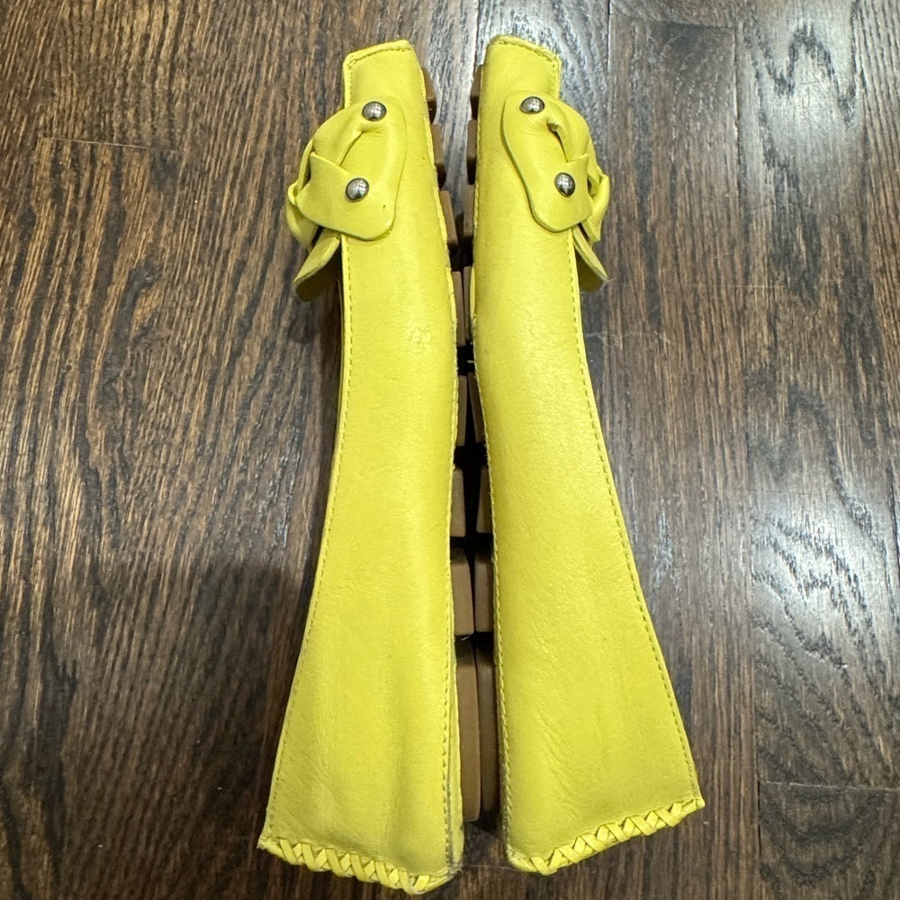 Theory Minerva Leather chartreuse Flats Moccasin Size 38.5 - Picture 8 of 11